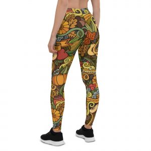 Happy Thanksgiving Leggings with Turkey bird, pumpkin, leaves - AIW Art  Gifts happy thanksgiving