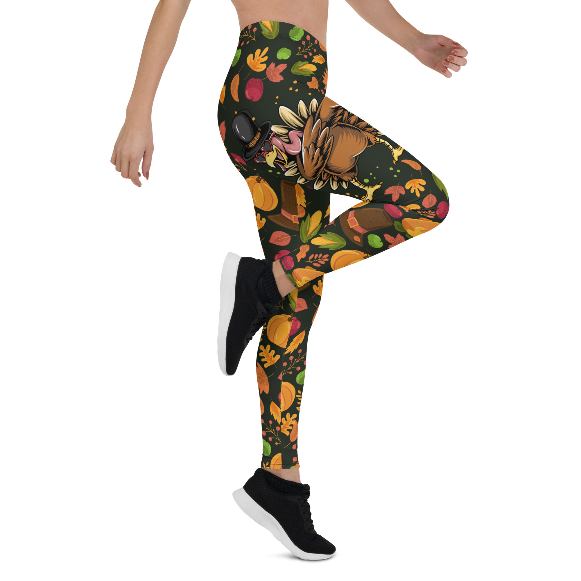 Cute Thanksgiving Leggings with Adorable Turkey Print