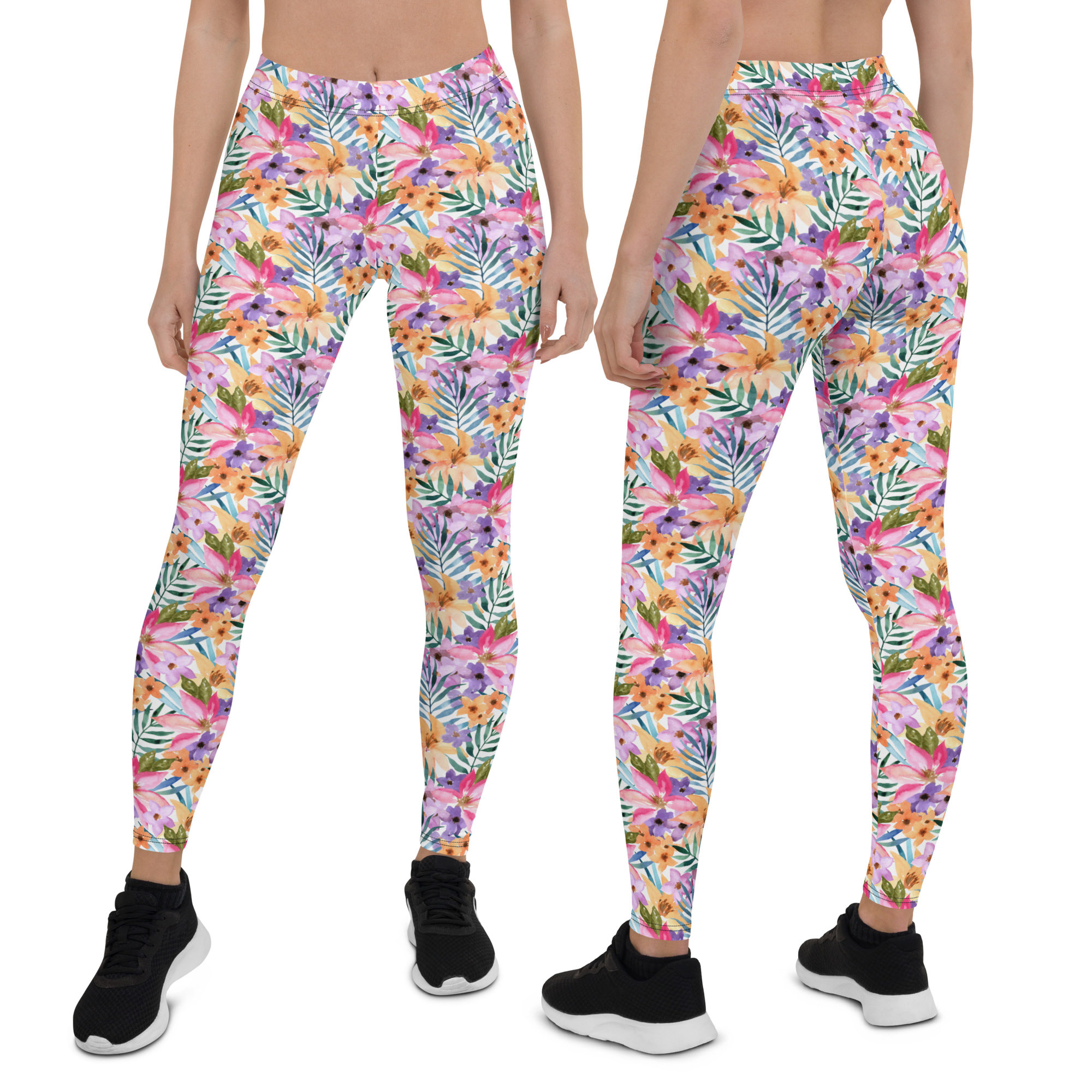 floral-print leggings
